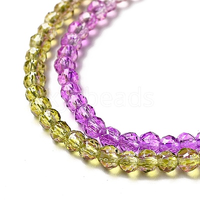 Transparent Gradient Color Glass Beads Strands X1-GLAA-H021-01B-03-1