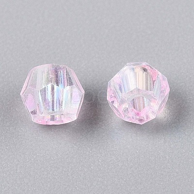 Transparent Spray Painted Glass Beads EGLA-N018-4mm-11-1