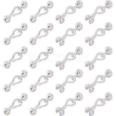 Brass S-Hook Clasps KK-HS0002-04S-1