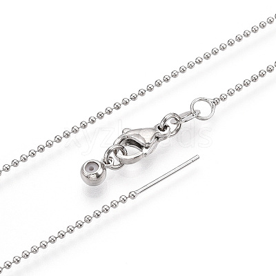 Brass Ball Chain Necklaces for Women NJEW-G084-14P-1