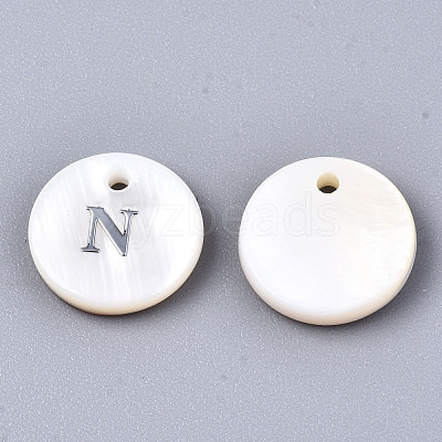 Natural Freshwater Shell Pendants X-SHEL-Q018-01A-N-P-1