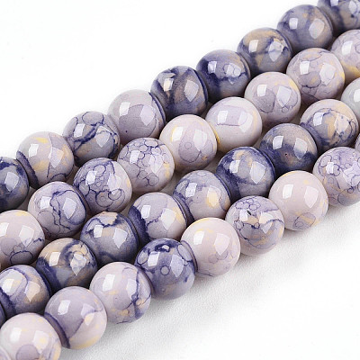 Baking Paint Glass Beads Strands DGLA-N003-6mm-C08-1