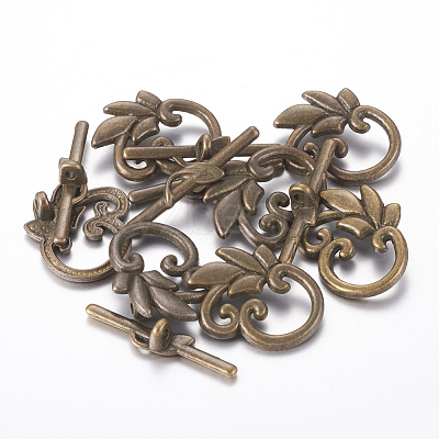 Leaf Tibetan Style Toggle Clasps LS-MLF0676Y-1