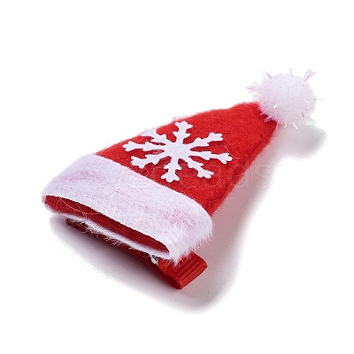 Christmas Theme Cloth Felt Fabric Alligator Hair Clip OHAR-R100-01D-1