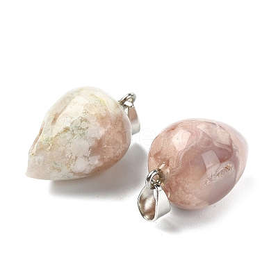 Natural Cherry Blossom Agate Pendants GG-K002-13F-1