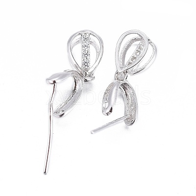 Anti-Tarnish Rhodium Plated 925 Sterling Silver Pendant Bails STER-L058-016P-1