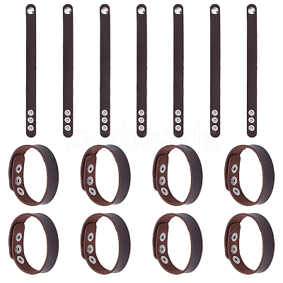 15Pcs Imitation Leather Simple Plain Cord Bracelet with Alloy Buckles BJEW-ME0001-06A-1