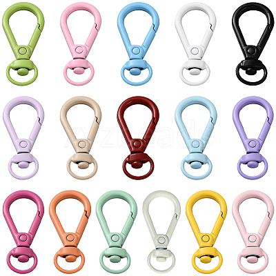 16Pcs 16 Colors Alloy Swivel Clasps FIND-SC0023-27-1