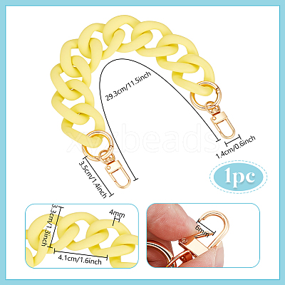1Pc Opaque Acrylic Twisted Chain Bag Extender Chains PURS-PH0001-41B-1