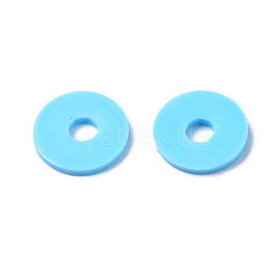 Flat Round Handmade Polymer Clay Beads CLAY-R067-10mm-36-1