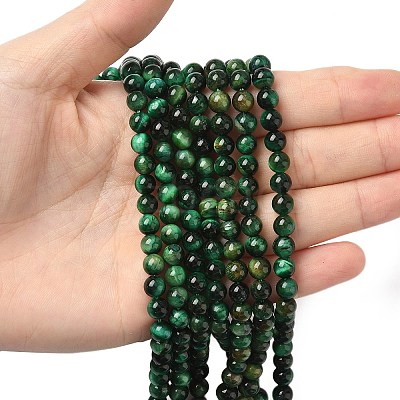 Dyed Natural Tiger Eye Beads Strands X-G-G102-A01-02-1