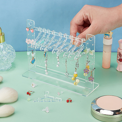 Coat Hanger Removable Acrylic Earring Displays EDIS-WH0041-02A-01-1