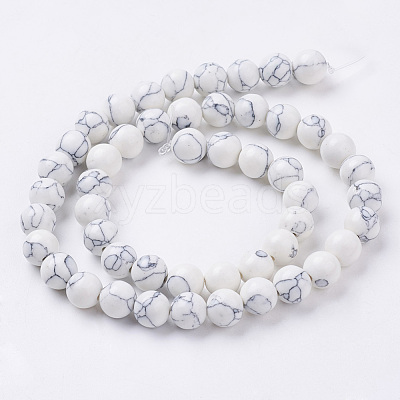 Synthetic Howlite Beads Strands G-E110-8mm-5-1