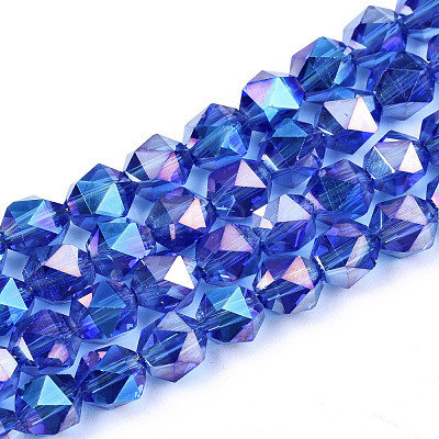 Electroplate Transparent Glass Beads Strands EGLA-T019-06H-1