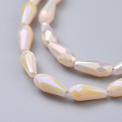 Electroplated Opaque Glass Beads Strands EGLA-L015-FR-B10-1