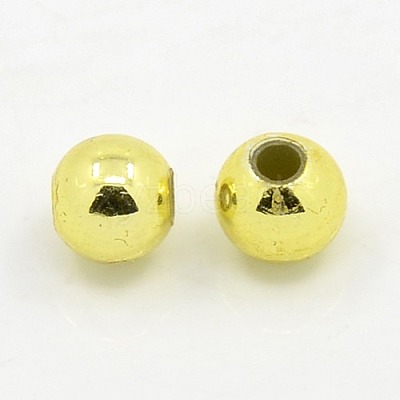 Plating Plastic Acrylic Round Beads PACR-L003-5mm-G-1