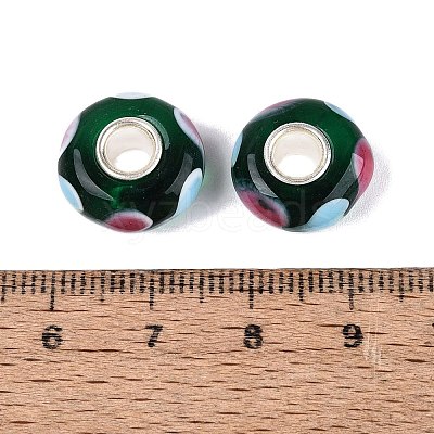 Handmade Lampwork Core European Beads LAMP-Q042-02C-1