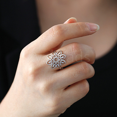 Bohemian Style 304 Stainless Steel Finger Rings for Women FS-WGCEB2E-04-1