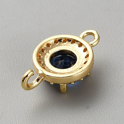 Light Gold Plated Brass Pave Cubic Zirconia Connector Charms KK-CJC0001-41KCG-02-1