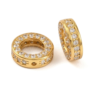 925 Sterling Silver Micro Pave Clear Cubic Zirconia Bead Frames STER-P061-01A-G-1