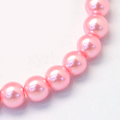 Baking Paint Pearlized Glass Pearl Round Bead Strands HY-Q330-8mm-53-1