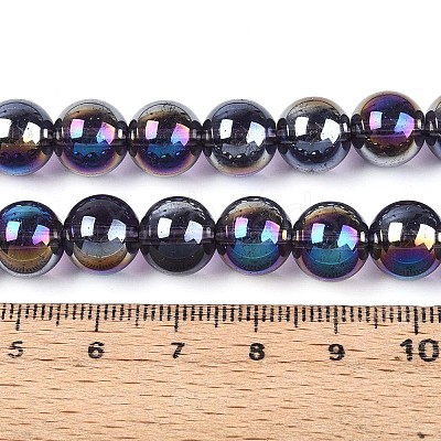 Electroplate Transparent Glass Beads Strands GLAA-T032-T10mm-AB03-1