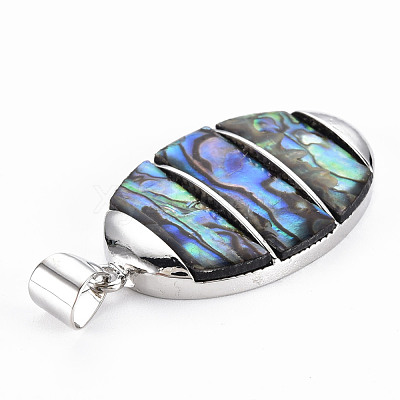 Natural Abalone Shell/Paua Shell Big Pendants SHEL-N333-009A-A01-1