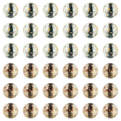 100Pcs Crackle Transparent Glass Beads Strands GLAA-TA0004-11C-1