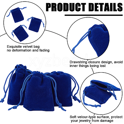 25Pcs Rectangle Velvet Drawstring Pouches TP-BBC0001-04B-01-1