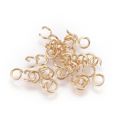 Long-Lasting Plated Brass Open Jump Rings KK-WH0028-01G-B-1