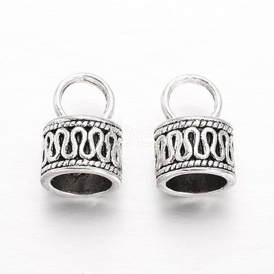 Tibetan Style Alloy Cord Ends PALLOY-L166-09AS-1