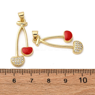 Brass Micro Pave Cubic Zirconia Pendants KK-D390-18G-02-1