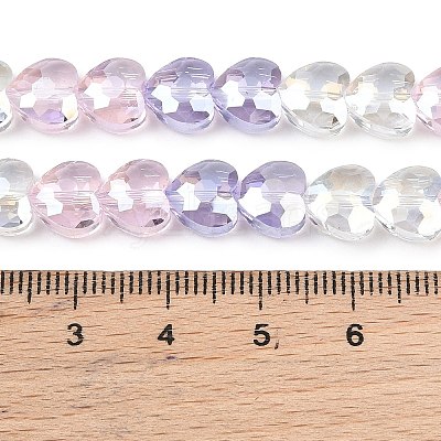 Electroplate Transparent Glass Beads Strands GL-CBADAFE-01C-1