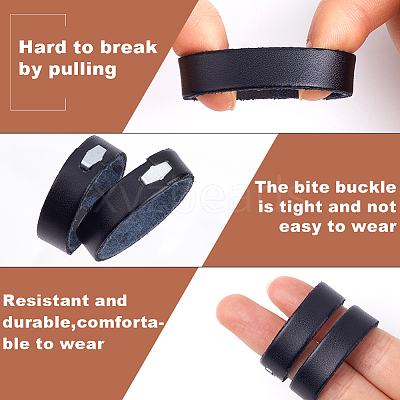 100Pcs Leather with Alloy Waist Belt Keeper Rings FIND-CP0002-45A-1