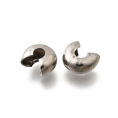 304 Stainless Steel Crimp Beads Covers STAS-P239-34P-06-1