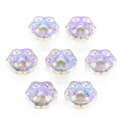 Electroplate Transparent Glass Beads X-GLAA-T022-07-B01-1