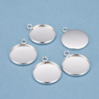 304 Stainless Steel Pendant Cabochon Settings STAS-F191-14S-G-1