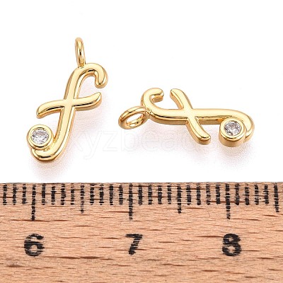 Brass Micro Pave Cubic Zirconia Charms KK-N263-97G-F-1