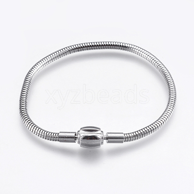Tarnish Resistant 304 Stainless Steel European Style Round Snake Chains Bracelet Making STAS-I097-005C-P-1