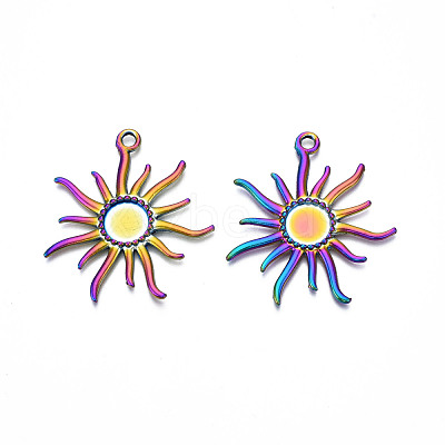 Rainbow Color Alloy Big Pendant Settings for Enanmel PALLOY-N156-195-1