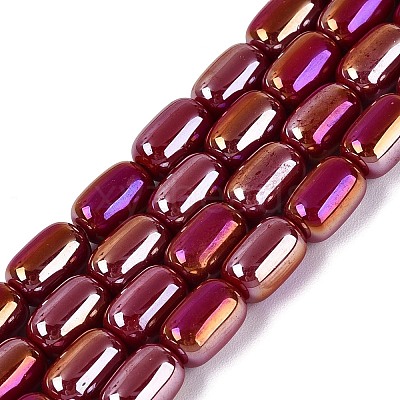 Electroplate Opaque Glass Beads Strands EGLA-Q132-03B-C03-1