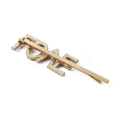 Word LOVE Alloy Rhinestone Hair Bobby Pins FIND-WH0152-34B-KCG-1