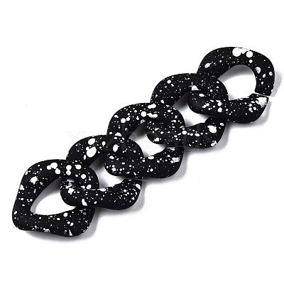 Spray Painted CCB Plastic Linking Rings CCB-Q091-019B-1