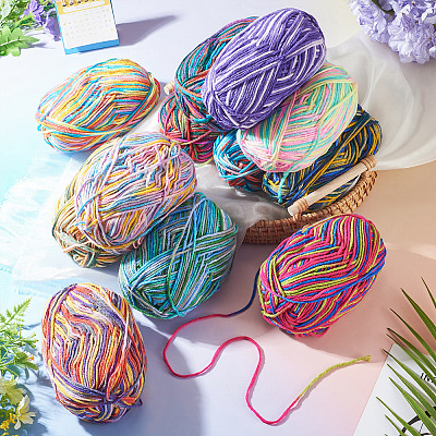 Light Gradient Segment Dyed Polyester Yarn DIY-TADJ0002-005C-1