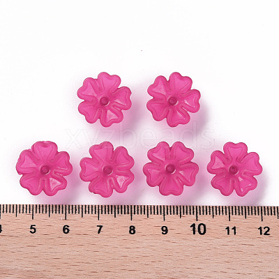 Transparent Frosted Acrylic Bead Caps MACR-S371-04A-706-1