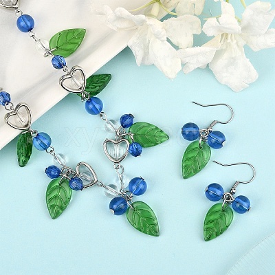 304 Stainless Steel Necklaces & Hoop Earring Sets SJEW-YW00001-1
