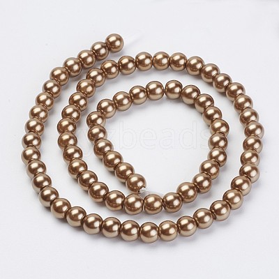 Eco-Friendly Glass Pearl Bead Strands X-HY-A008-6mm-RB037-1