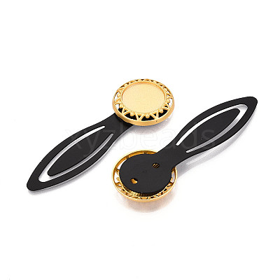 Alloy & Iron Bookmark Cabochon Settings PALLOY-N184-05G-1