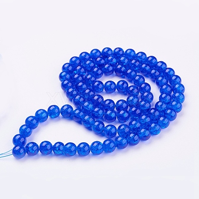 Spray Painted Crackle Glass Beads Strands CCG-Q001-10mm-14-1