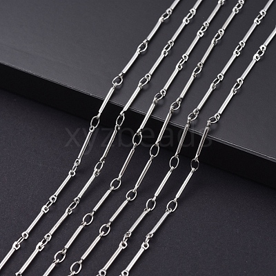 Real Platinum Brass Bar Link Chains CHC-R126-13P-1